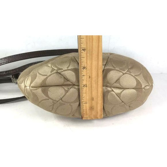 Coach Small Beige Signature Print Shoulder Bag - Picture 7 of 12